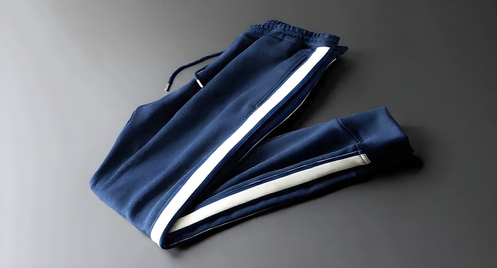 Men's Casual Fleece Padded Coat Trousers Suit